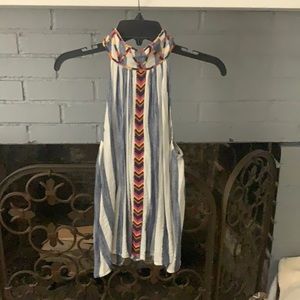 Seersucker colorful halter top